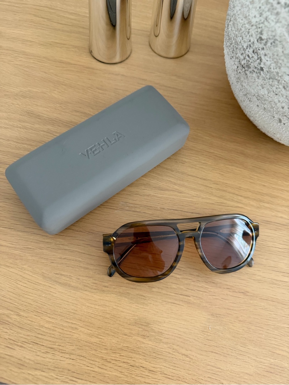 VEHLA Dixie Tortoiseshell Frame Sunglasses with Brown Lenses